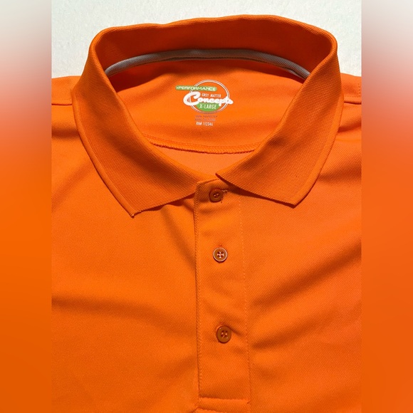 Grey Matter +Performance Concepts Orange Polo Collared Men’s Shirt Size XL - Picture 2 of 9